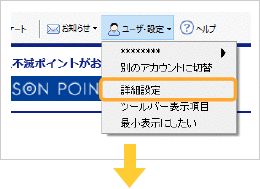 「ユーザ・設定」アイコンを押してサブメニューを開き、「詳細設定」を選択してください。