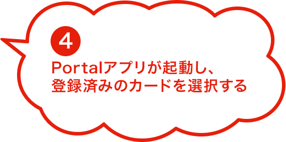 4.Portal�A�v�����N�����A�o�^�ς݂̃J�[�h��I������